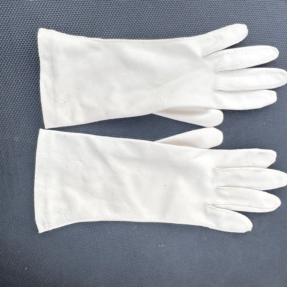 Vintage Van Raalte‎ Nylon Gloves Size 7 Made in USA Mid Century Formal Wear